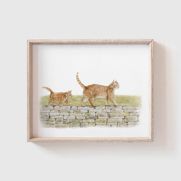 Cat and Kitten Art Print