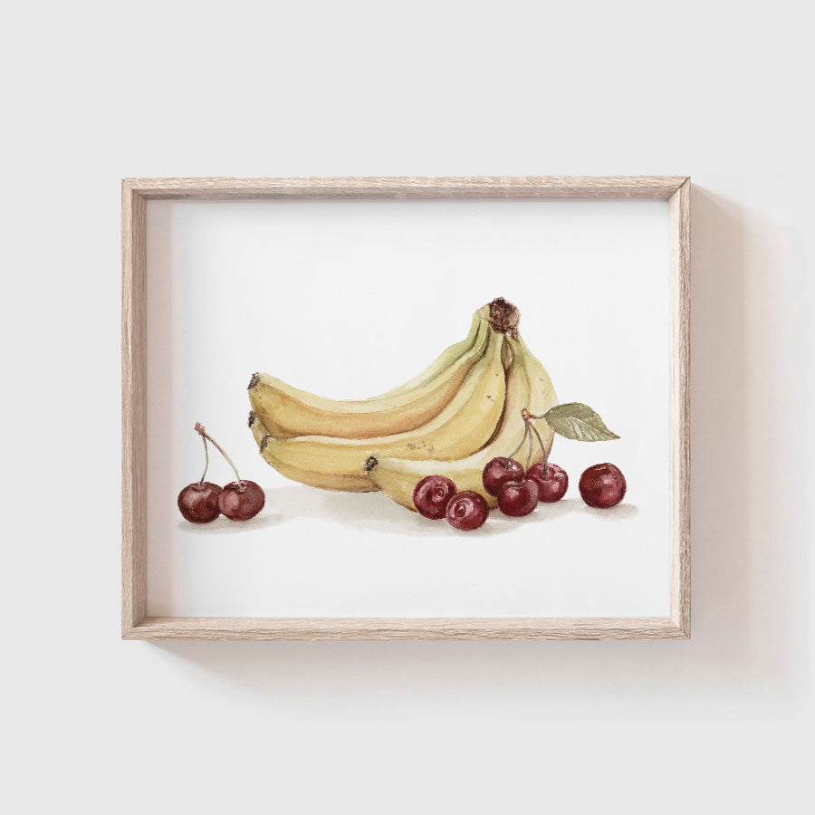 Bananas and Cherries Art Print