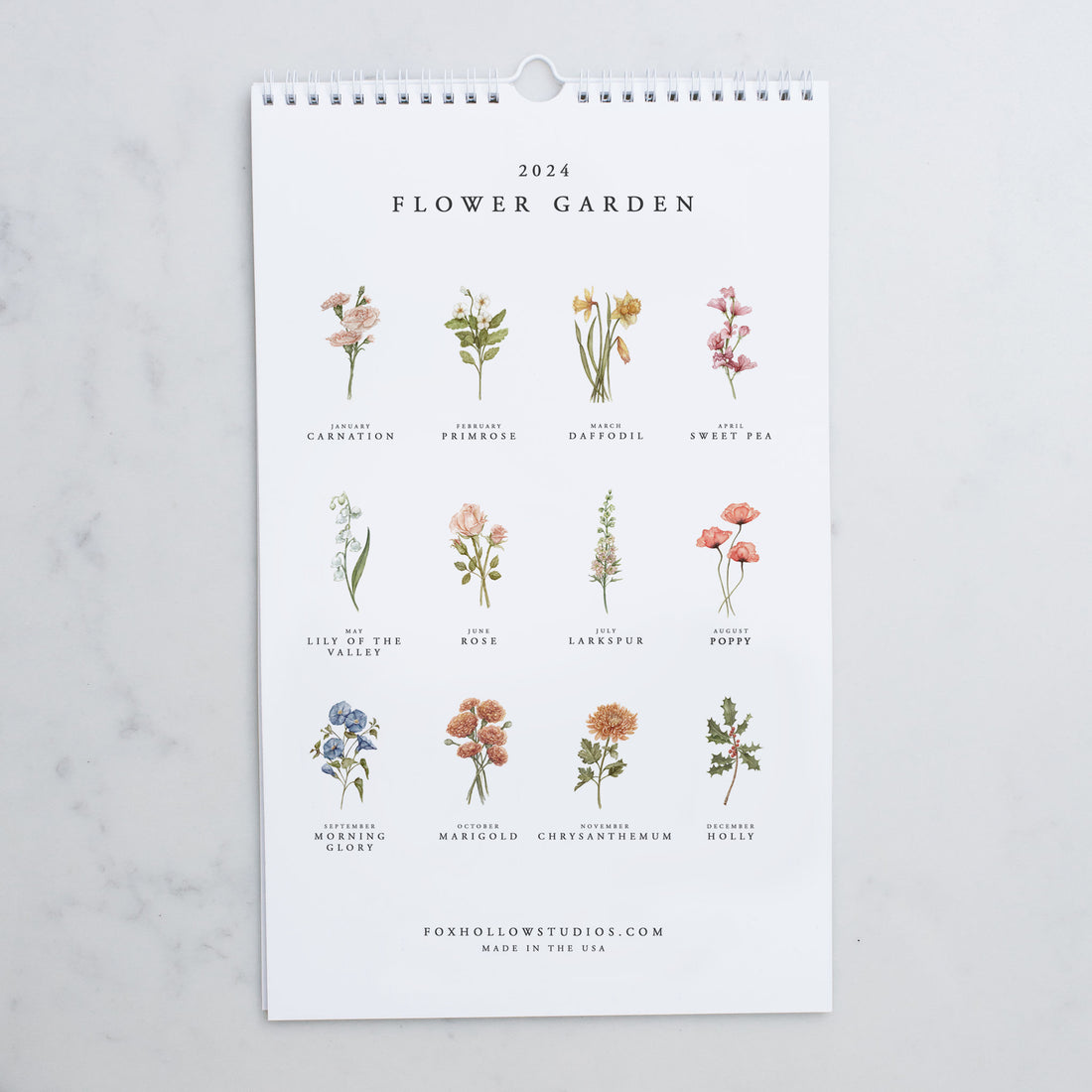 Flower Garden Wall Calendar (2024)