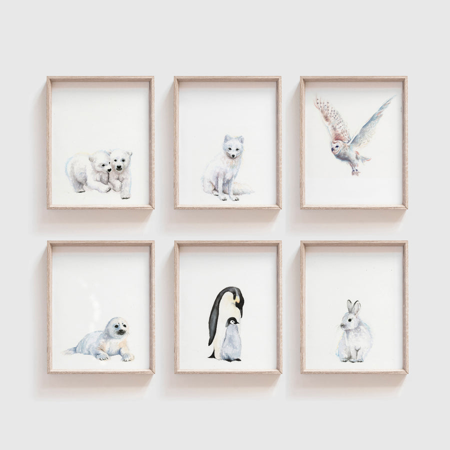 Arctic Animals Art Print Set