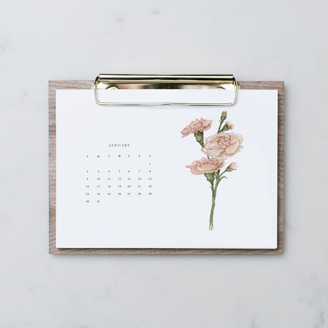 Flower Garden Desk Calendar - Landscape (2023)