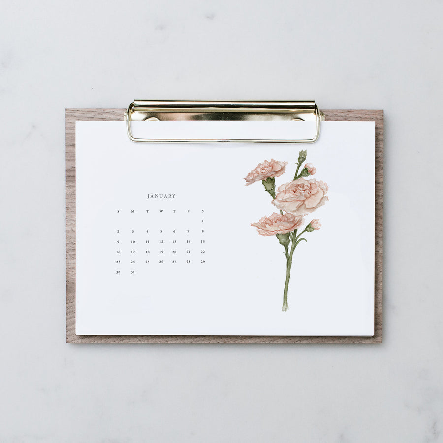 Flower Garden Desk Calendar - Landscape (2023)