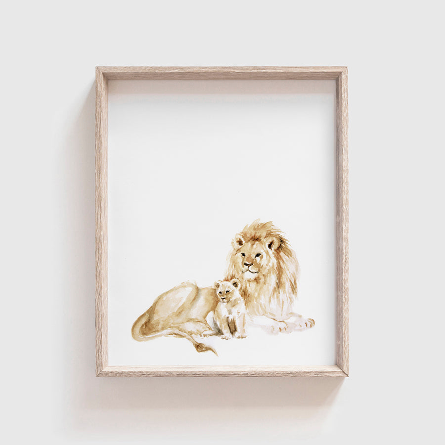 Lion & Cub Art Print