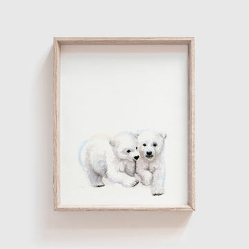 Polar Bear Cubs Art Print
