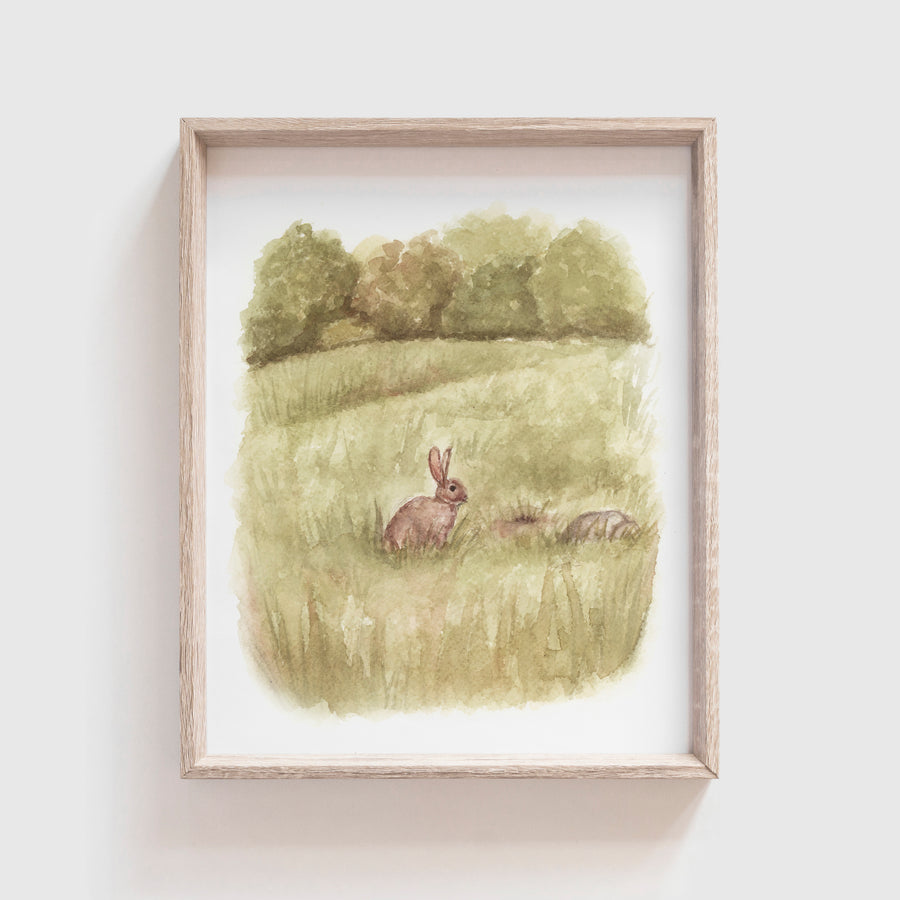 'Rabbit at the Burrow' Art Print (Our Little Adventures)
