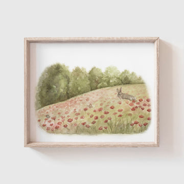 'Rabbit in Poppies' Art Print (Our Little Adventures)
