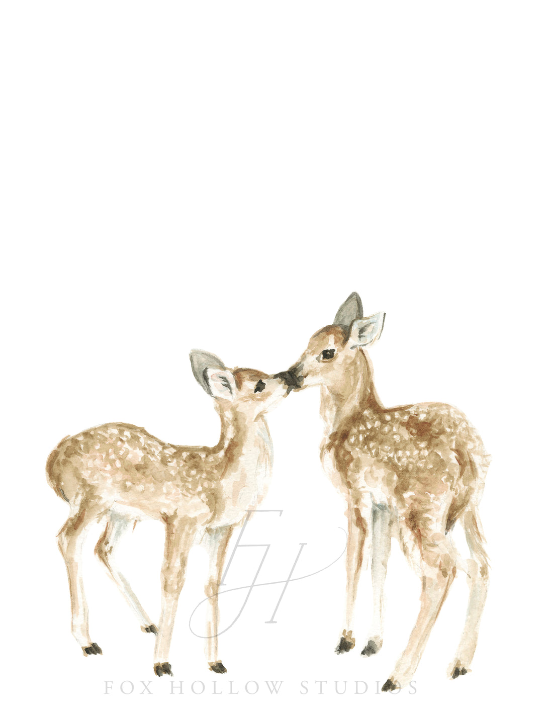 Kissing Deer Art Print