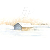 Barn No. 9 (Snow Barn) Art Print